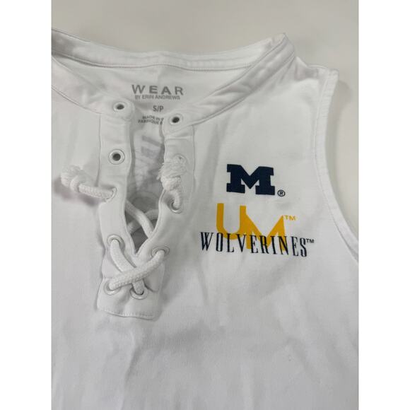 Women’s Wear by Erin Andrews Michigan Wolverines Tank Top Size Small White - Picture 2 of 6